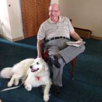 H.A.B.I.T dog Rufus visits the Kay Center